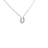 14k White Gold .25ct H VS2 Round Diamond Horseshoe Pendant 4.50 gram 16"inch